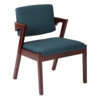 OSP Home Furnishings RGN-K14 Reign Chair in Klein Azure with Cherry Wood Finish